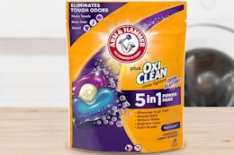 Arm & Hammer plus OxiClean Odor Blasters detergent pods, fresh burst scent, 42 count