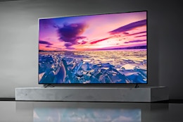 Lifestyle image of the LG 70” 4K UHD webOS Smart TV in a modern home setting
