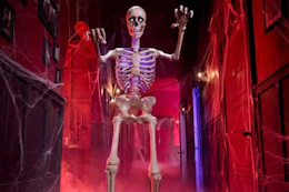 a giant led skeleton