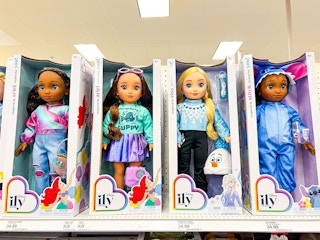 disney ily 4ever 18-inch dolls sitting on a target shelf