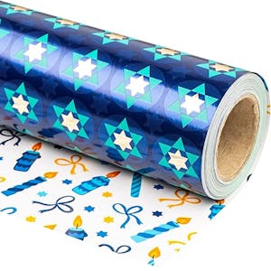 Reversible Hanukkah Wrapping Paper