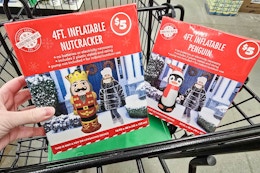 4-Foot Christmas Inflatables, Only $5 at Dollar Tree card image