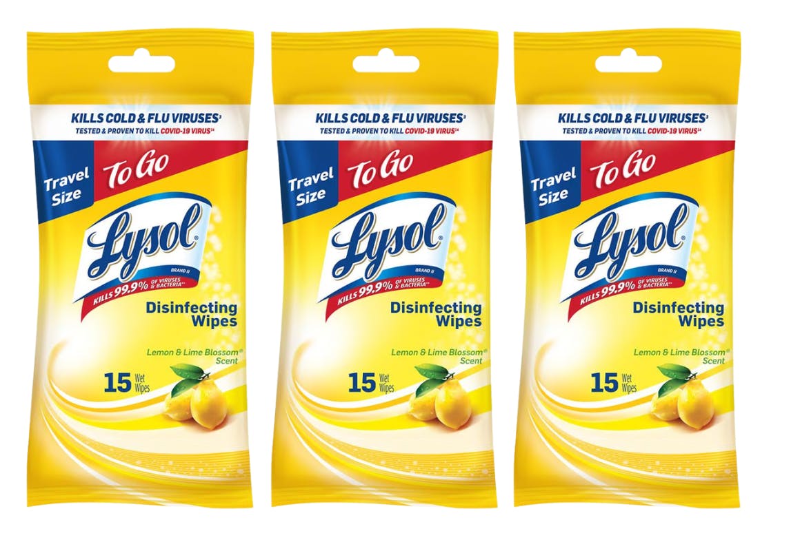 3 Lysol Disinfecting Wipe Packs