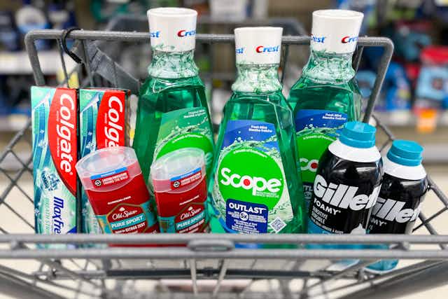 Score 9 Items for $2.24 at Walgreens: Colgate, Old Spice, Gillette, and More card image