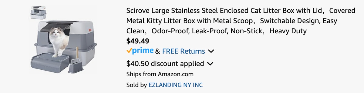 Amazon Stainless Steel Enclosed Litter Box 2025 2