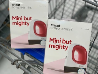 cricut easypress mini machines in boxes in walmart cart