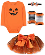 Baby Halloween Pumpkin Outfit Set