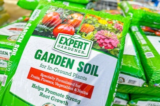 Expert Gardener Garden Soil in store at Walmart in garden section