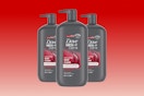 Dove Men+Care Face and Body Wash bottles on KCL template