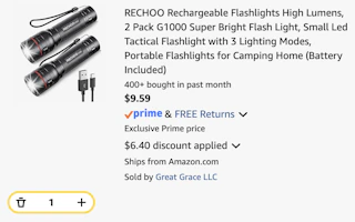 flashlight Amazon receipt