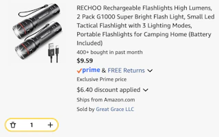 flashlight Amazon receipt