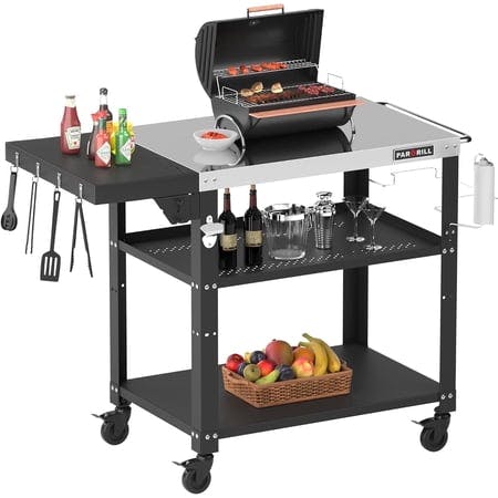 Outdoor Grill Prep Utility Cart
