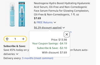 Neutrogena Serum Amazon receipt