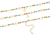 Flower Beaded Initial Choker