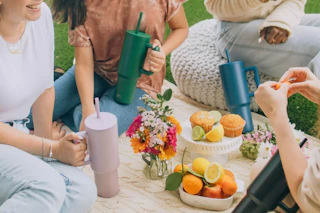 pink, green, and blue Simply Modern 40-ounce tumblers