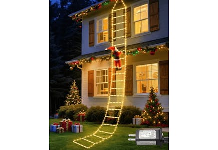 Christmas Santa Ladder With LED Lights