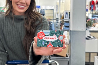old navy gift card being held