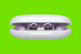 amazon ear plugs on a green background