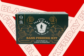 mystery tackle box with fishing lures inside