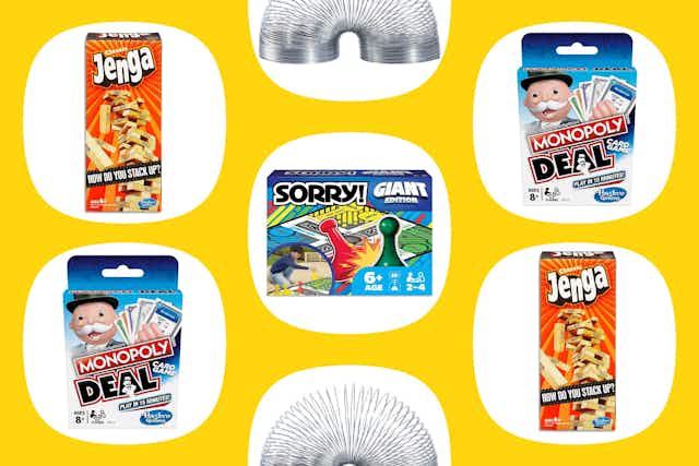 Buy 1 Get 1 50% Off: Jenga, Monopoly, Rubik's Cube, and More on Amazon card image