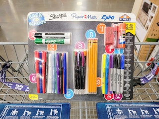 back to school kit with 48 pieces in a cart