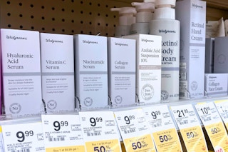 area shot of walgreens dupe skincare products