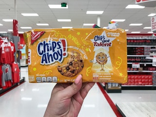 hand holding chips ahoy! golden chip cookies at target
