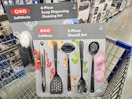 oxo utensil set in a cart with a dish soap dispensing set