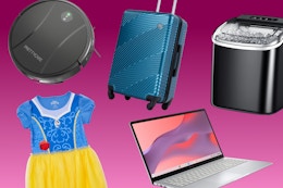 collage featuring products with pink background