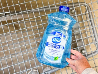 Dial antibacterial liquid hand soap (50 oz) in Walmart shopping cart