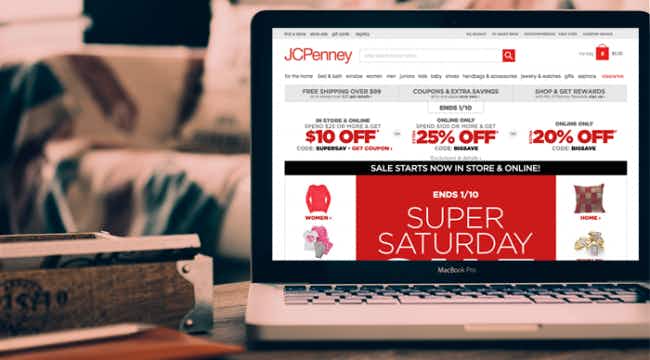 Laptop showing JCPenney.com
