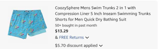 swim trunks Amazon receipt