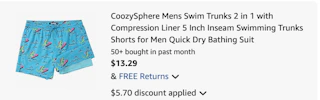 swim trunks Amazon receipt