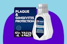  Crest Pro-Health Clinical Mouthwash with CPC on a purple background.