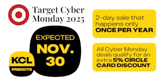 Graphic of target cyber monday predicted for nov 30 2025