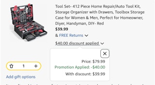 tool set Amazon receipt