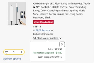 lamp Amazon receipt
