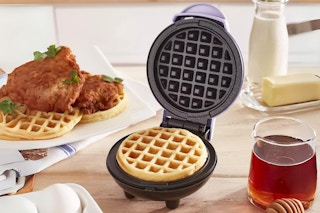 a mini waffle maker on a kitchen counter