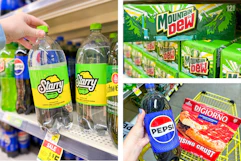 dollar general starry, mountain dew, pepsi 3-photo collage