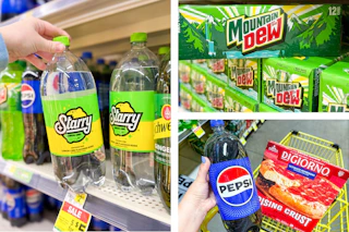 dollar general starry, mountain dew, pepsi 3-photo collage
