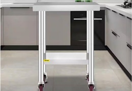 Stainless Steel Kitchen Prep Table, 50% Off at The Home Depot (Only $71) card image