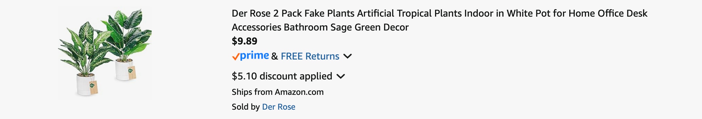 Amazon artificial indoor tropical plants 2025