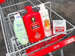 p&g products in a CVS shopping cart