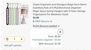 hangers Amazon receipt