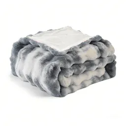 Faux Rabbit Fur Weighted Throw Blanket