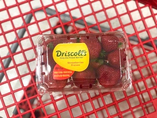 driscoll's strawberries in a target cart