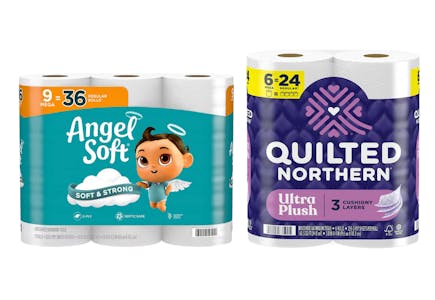 1 Angel Soft + 1 Quilted Northern