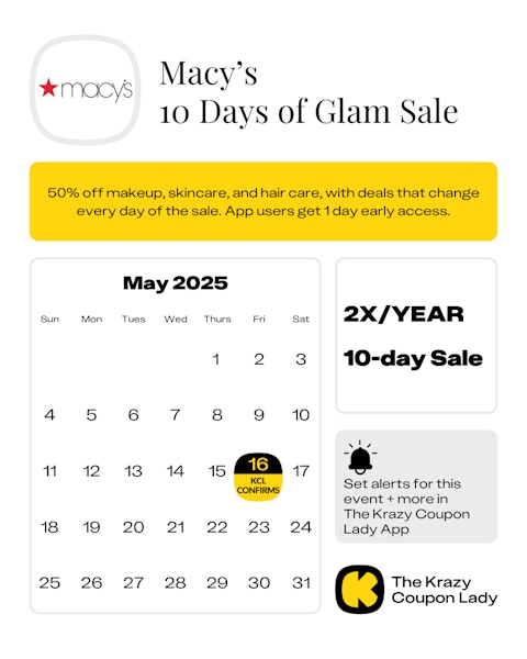 Macy's 10 Days of Glam 2025 dates