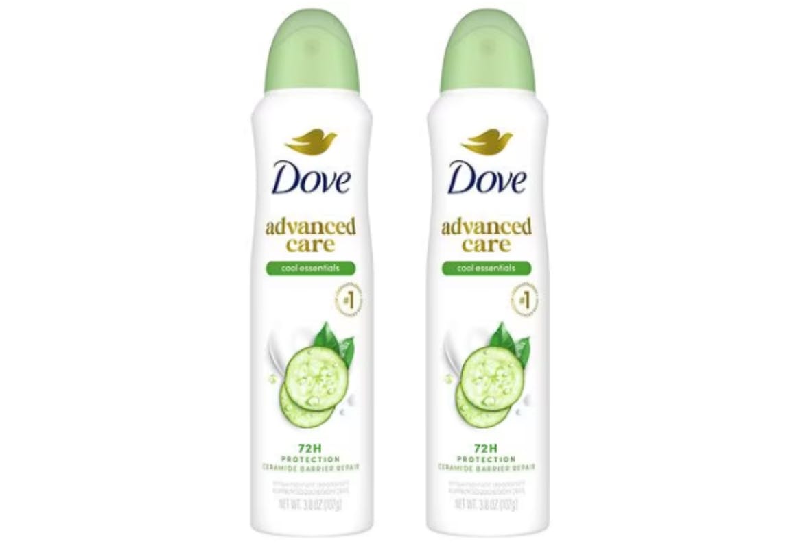 2 Dove Antiperspirant Deodorant Sprays