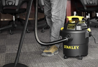 stanley vacuum being used on carpet